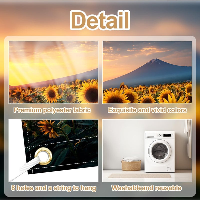 THISFIND Sunflower Field & Mountain Sunset Garage Door Banner – Scenic Outdoor Decoration for Home Exterior - Image 4